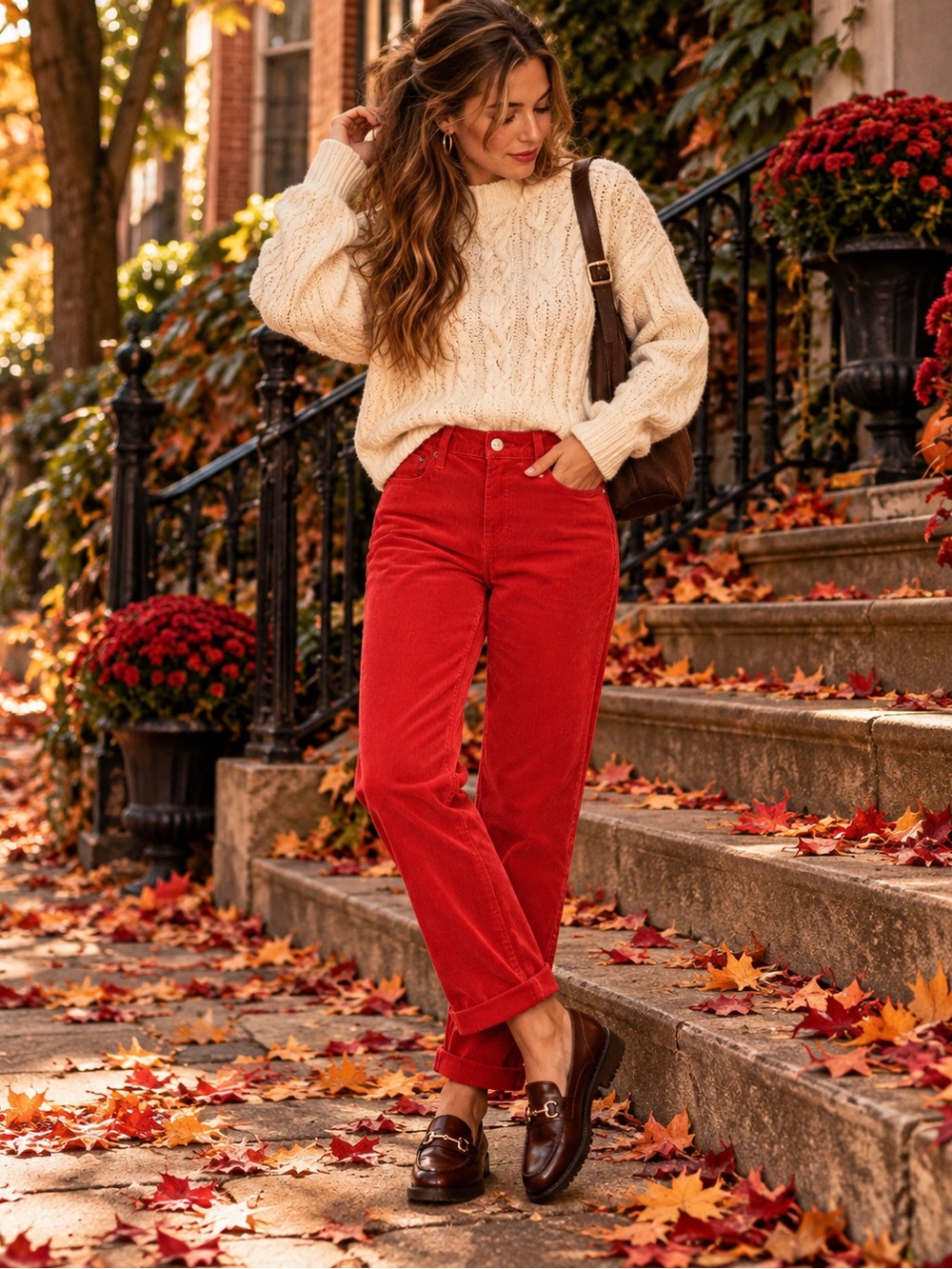 GAP 1969 Sexy Boyfriend Red Corduroy Pants 26P Petite Preppy Fall
